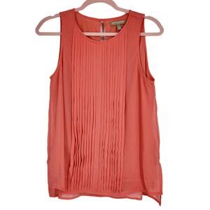 SALE Banana Republic Pintuck Pleated Crepe Top Size Small Coral